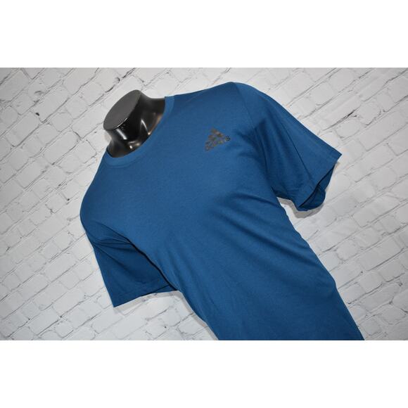 Adidas Gym Shirt Workout Mens Size 2XL Performance Polyester Blue FreeLift - Picture 1 of 6